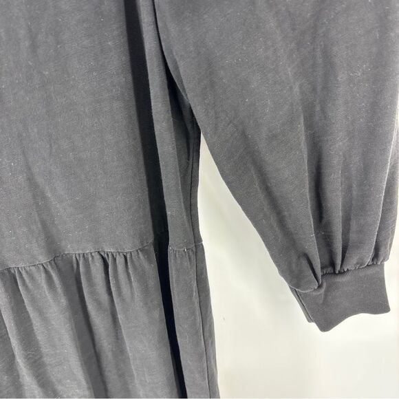 Nation LTD Black Long Sleeve Crewneck Sweatshirt Tiered Mini Dress Women’s M - Picture 3 of 7